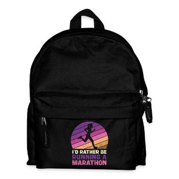Prefer to Run a Marathon Silhouette - Kids' Backpack - black - Front