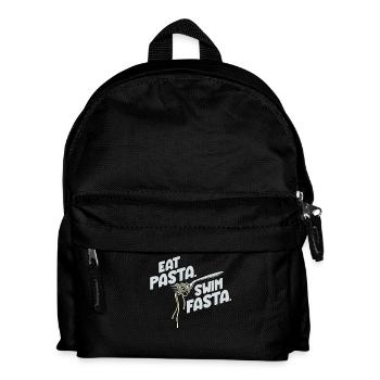 Eat Pasta Swim Fasta Lustiger Wassersport Slogan - Kinder Rucksack - Schwarz - Vorne