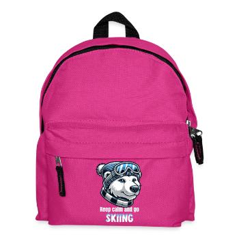 ours polaire ski lunettes de ski bonnet vacances d’hiver - Sac à dos Enfant - fuchsia - Devant