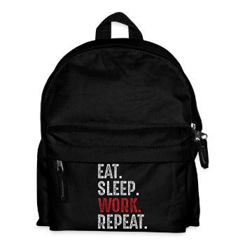 Essen Schlaf Arbeit Wiederholen - Kinder Rucksack - Schwarz - Vorne