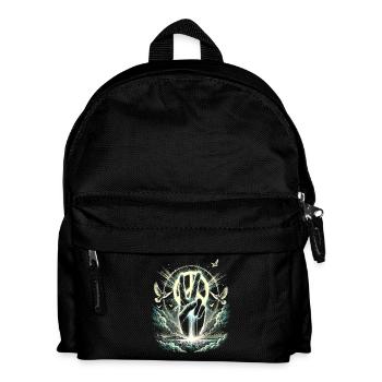 Glowing Peace Sign - Peace Hand with Dove - Kids' Backpack - black - Front