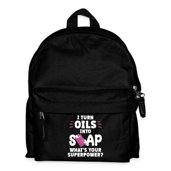Ich Verwandle Öle In Seife, Was Ist Deine - Kinder Rucksack - Schwarz - Vorne