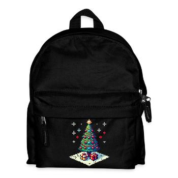 8 Bit Christmas Tree - Kids' Backpack - black - Front