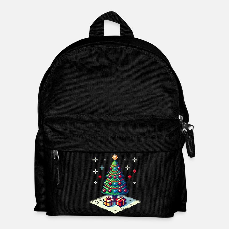 8 Bit Weihnachtsbaum - Kinder Rucksack - Schwarz