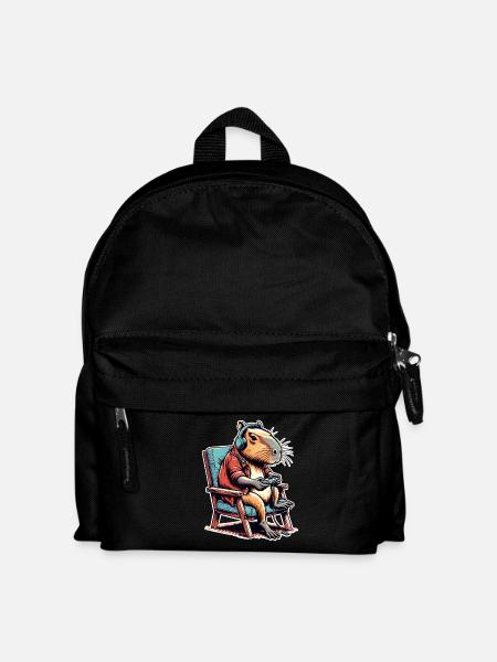 Capybara Gaming Nerd - Kinder Rucksack - Schwarz