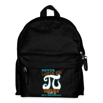 Pi Day Never Argument With Pi - Kids' Backpack - black - Front