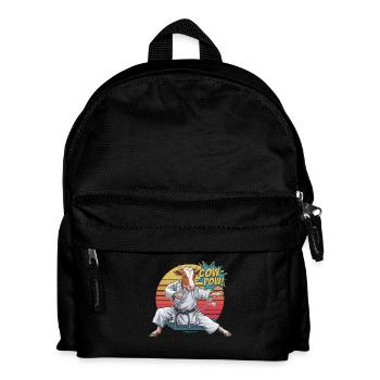 Lustige Kuh macht Karate Judo Selbstverteidigung - Kinder Rucksack - Schwarz - Vorne