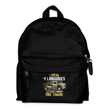 Ich Spreche 4 Sprachen: Englisch, Profanity, - Kinder Rucksack - Schwarz - Vorne
