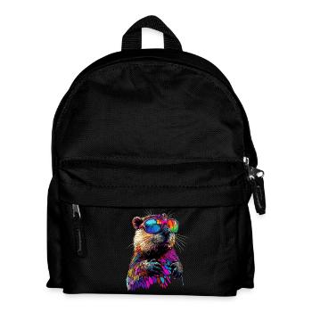 Biber Motiv Biberflüsterer Nagetiere Süßer Biber - Kinder Rucksack - Schwarz - Vorne