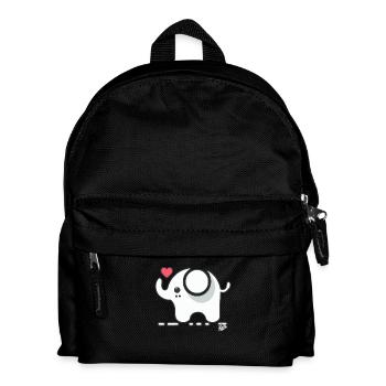 Kleiner süßer Elefant mit Liebe und Herz - Kinder Rucksack - Schwarz - Vorne
