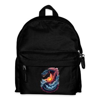 Mythische Schlange mit Sonnenuntergang Jahr der Schlange 2025 - Kinder Rucksack - Schwarz - Vorne