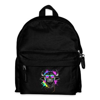 Büffel Kaffernbüffel Safari Afrikanischer Büffel - Kinder Rucksack - Schwarz - Vorne