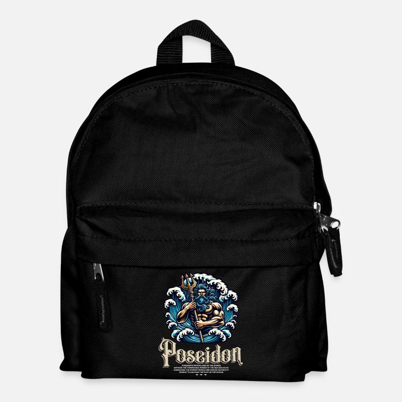 Poseidon Gott der Stürme und Meere Mythologie - Kinder Rucksack - Schwarz
