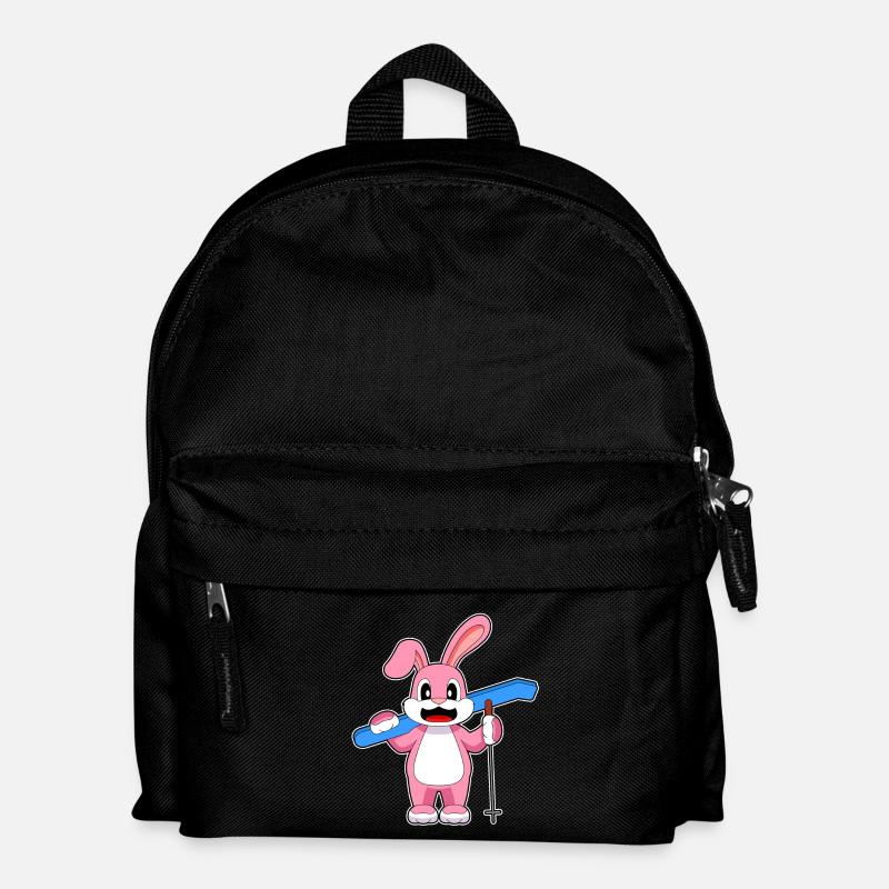 Hase Skifahrer Ski Wintersport - Kinder Rucksack - Schwarz