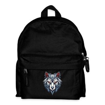 Wolf Portrait - Kids' Backpack - black - Front