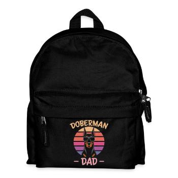 Doberman Saying Dad Funny Doberman Gift - Kids' Backpack - black - Front