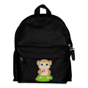 Affe Maler Pinsel Malen - Kinder Rucksack - Schwarz - Vorne
