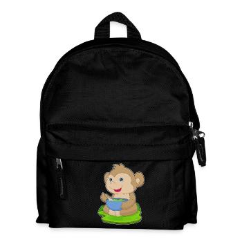 Affe Koch Schüssel Kochen - Kinder Rucksack - Schwarz - Vorne