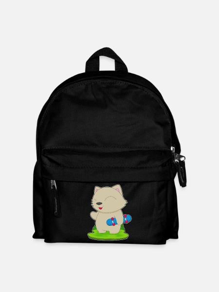 Katze Skater Skateboard - Kinder Rucksack - Schwarz