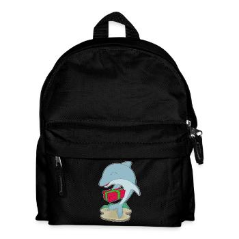Delfin Weihnachten Paket - Kinder Rucksack - Schwarz - Vorne