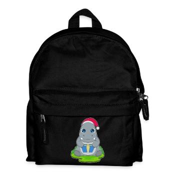 Nilpferd Weihnachten Paket - Kinder Rucksack - Schwarz - Vorne