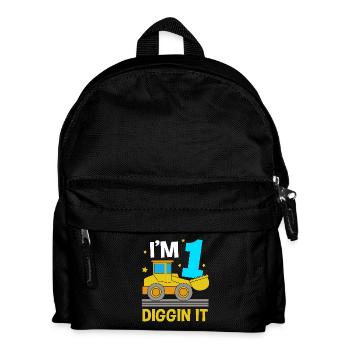 Baustelle Kindergeburtstag - Kinder Rucksack - Schwarz - Vorne