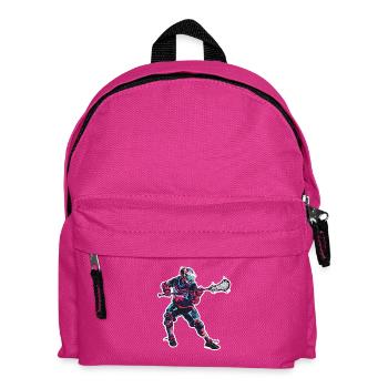 Lacrossespieler Grafik - Kinder Rucksack - Fuchsia - Vorne