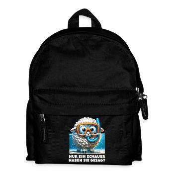 Lustiges Schaf mit Taucherbrille und Schnorchel - Kinder Rucksack - Schwarz - Vorne