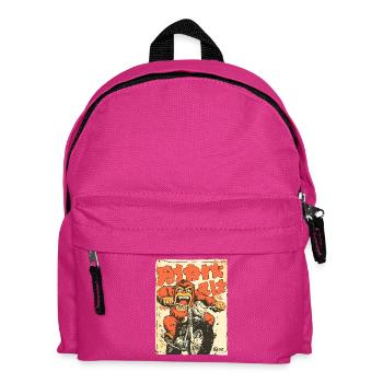 Verrückter Orang-Utan – Motorrad-Biker - Kinder Rucksack - Fuchsia - Vorne