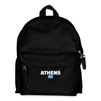 Athens Griechenland Griechische Flagge Grieche - Kinder Rucksack - Schwarz - Vorne