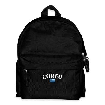 Corfu Griechenland Griechische Flagge Grieche - Kinder Rucksack - Schwarz - Vorne