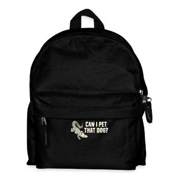 Bande dessinée drôle d’alligator - Puis-je caresser ce chien ? - Sac à dos Enfant - noir - Devant