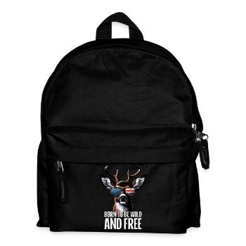 4th of July Hirsch patriotisches Outfit USA Flagge - Kinder Rucksack - Schwarz - Vorne