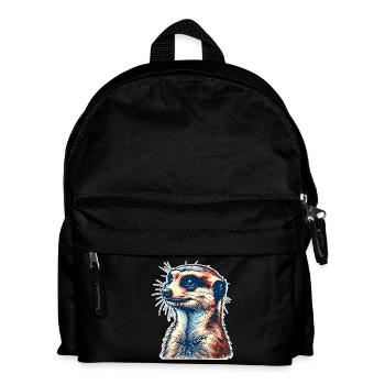 Erdmännchen - Kinder Rucksack - Schwarz - Vorne
