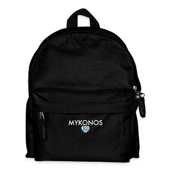 Mykonos Griechenland Griechische Flagge Grieche - Kinder Rucksack - Schwarz - Vorne