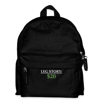 Leg Story: $20 Humorvolle Erzählung - Kinder Rucksack - Schwarz - Vorne