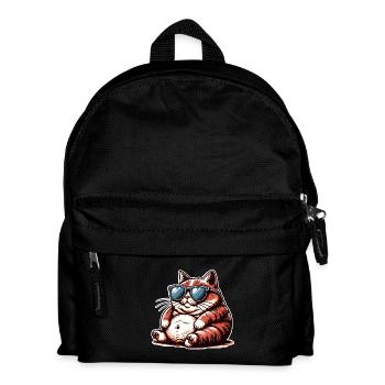 Cat Funny Sunglasses Fat - Kids' Backpack - black - Front
