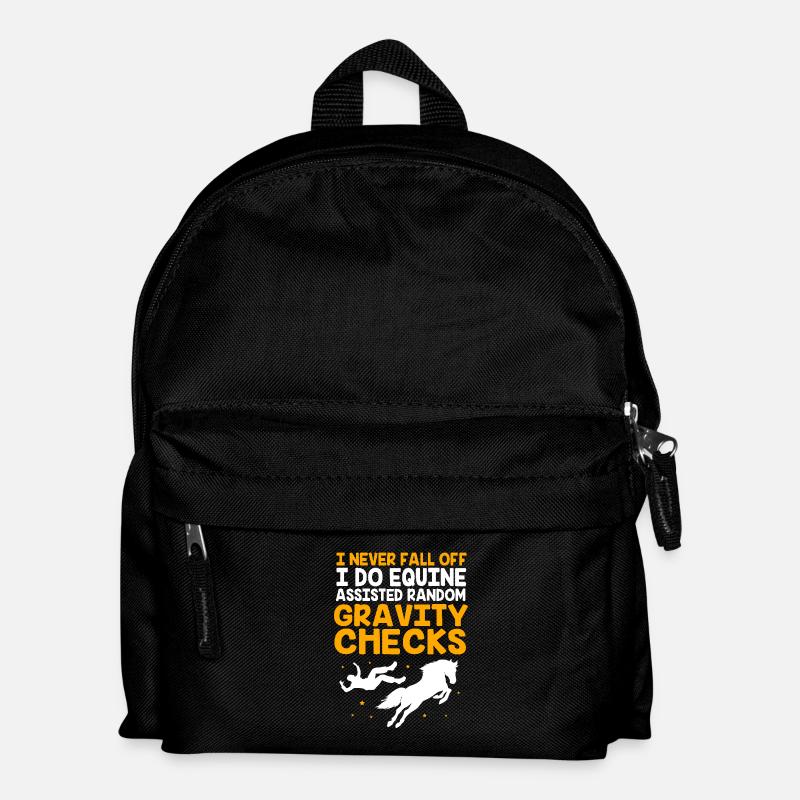 Springreiten Springpferd - Kinder Rucksack - Schwarz