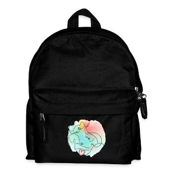 Mother, father, baby - colorful family motif - Kids' Backpack - black - Front