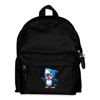 Lustiger Pinguin Hai Karneval Cartoon - Kinder Rucksack - Schwarz - Vorne