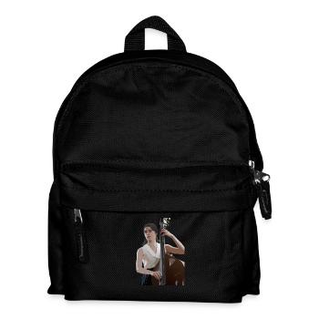 Elegante Kontrabassspielerin im Fokus der Musik - Kinder Rucksack - Schwarz - Vorne