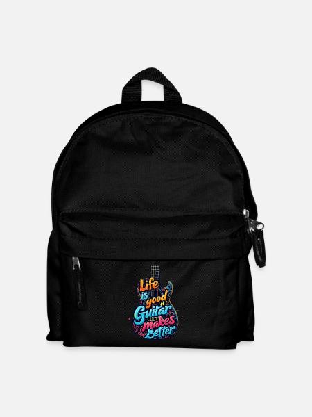 Life is Good Guitar makes it Better - Kinder Rucksack - Schwarz