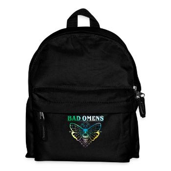 Bad Omens butterfly art with skull and crossbones - Kids' Backpack - black - Front