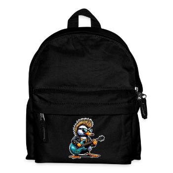 Ente Rock and Roll Gitarrist - Kinder Rucksack - Schwarz - Vorne