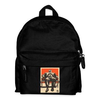 Propaganda Boreout-Mann auf Bank - Kinder Rucksack - Schwarz - Vorne