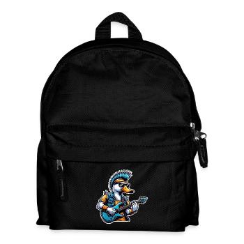 Ente Rock and Roll Gitarrist - Kinder Rucksack - Schwarz - Vorne