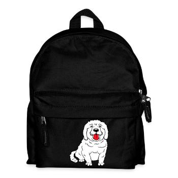 Dear dog sticks out his tongue happily - Kids' Backpack - black - Front