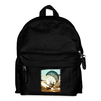 Kitesurfen Kitesurf Kitesurfer Kiteboard - Kinder Rucksack - Schwarz - Vorne