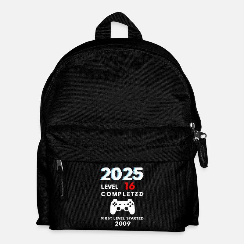 2025 Level 16 / 16th Birthday 2025 Gamer Gift - Kids' Backpack - black