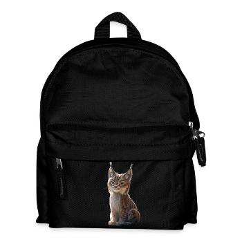Luchs Lynx Wildkatze Raubkatzen Katzen Süße Luchse - Kinder Rucksack - Schwarz - Vorne